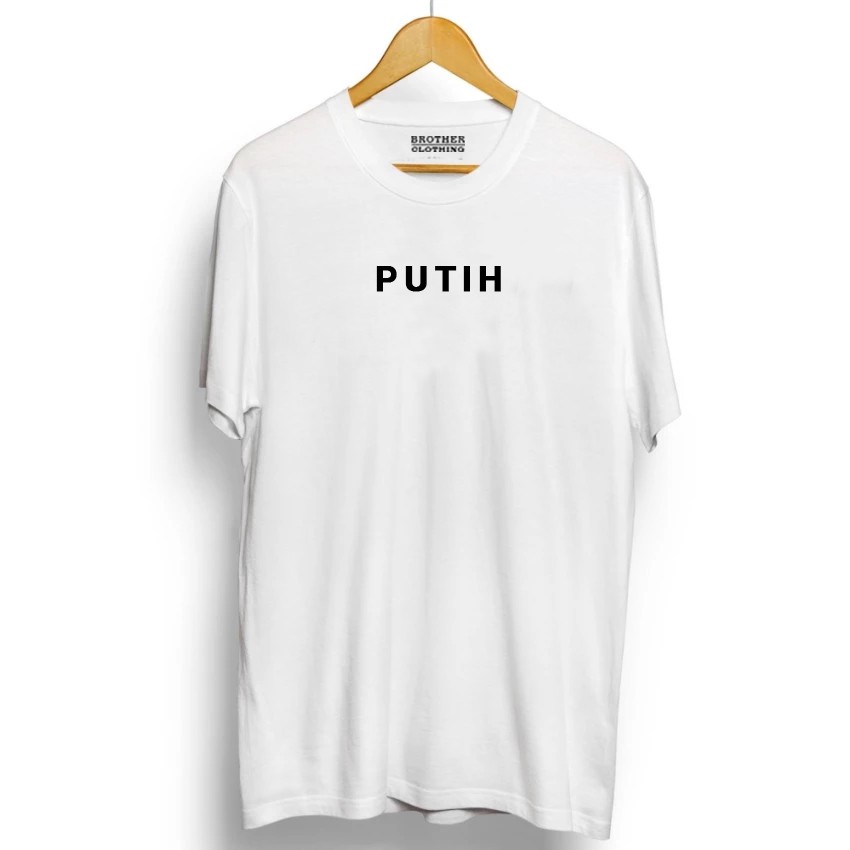 Kaos Distro PUTIH TEXT White - Abu Misty Premium