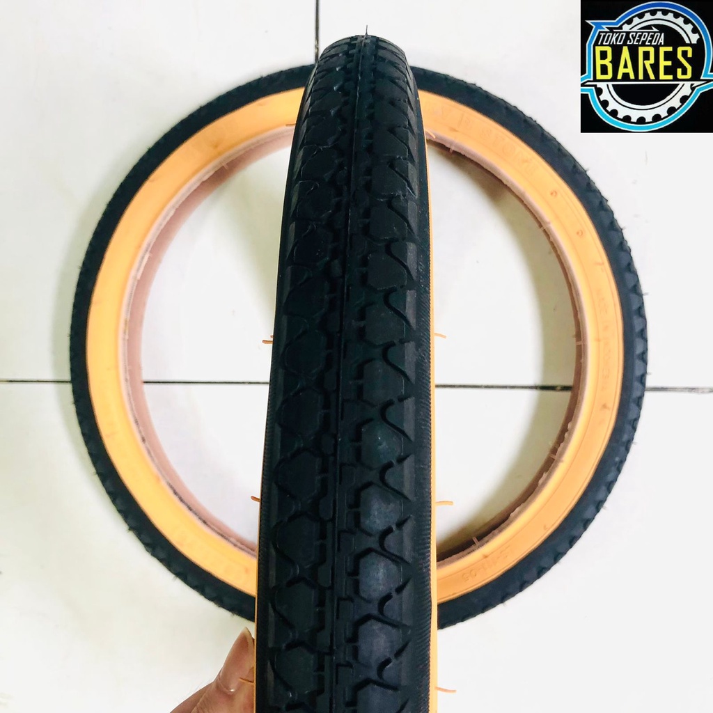 Ban Luar Sepeda BMX / Mini / Lipat Lucky Stone 16 x 1.75 Hitam Kuning