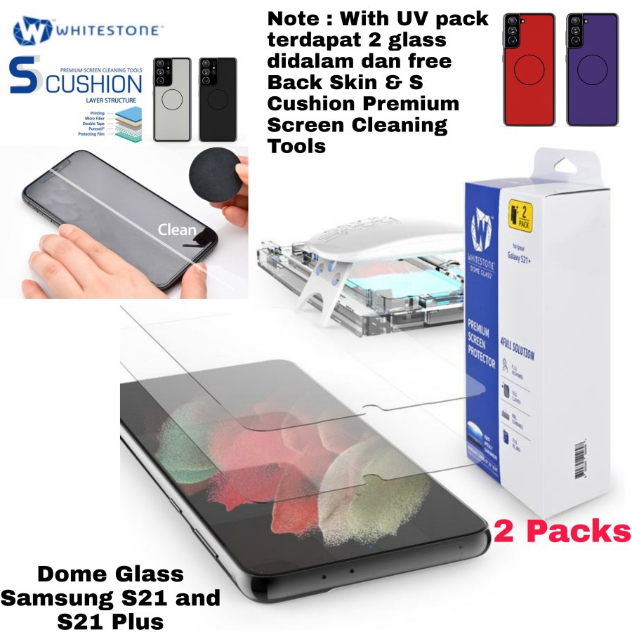 Whitestone Dome UV Full Glue Tempered Glass Samsung S21 Plus and S21