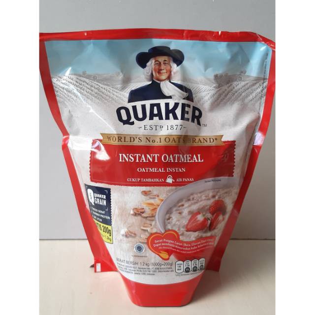 Quaker Oatmeal Instan Tanpa dimasak 1200 Gram