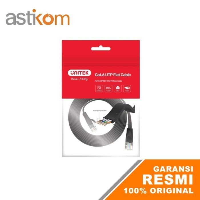 Kabel LAN Cat6 20M Unitek C1815GBK LAN Cat 6 20 Meter Flat Cable