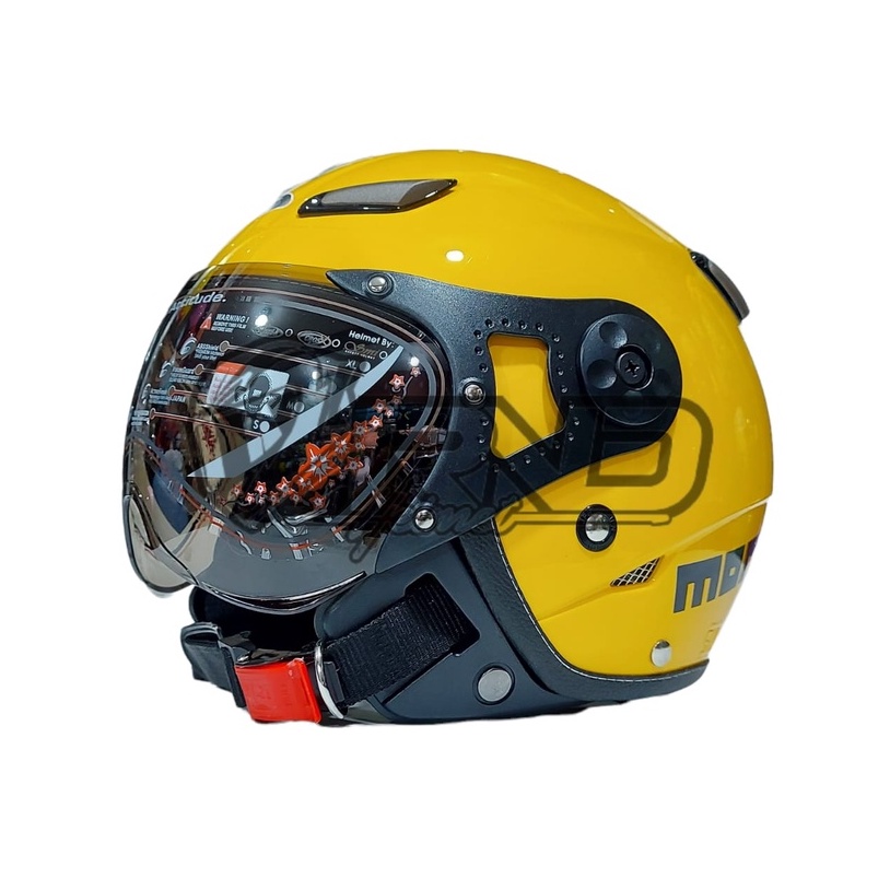Helm Bogo Retro JPN Momo Pilot Kuning Golkar Glossy