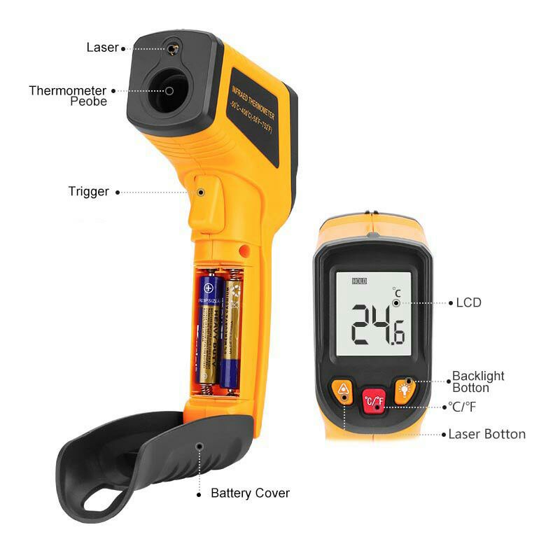 Thermometer Infrared Digital Non Contact 600S Blue