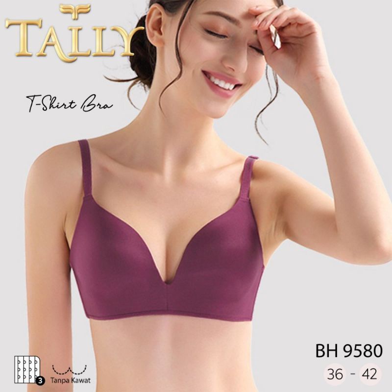 TALLY BRA BH JUMBO BESAR CUP D / TANPA KAWAT / BUSA TIPIS 9580