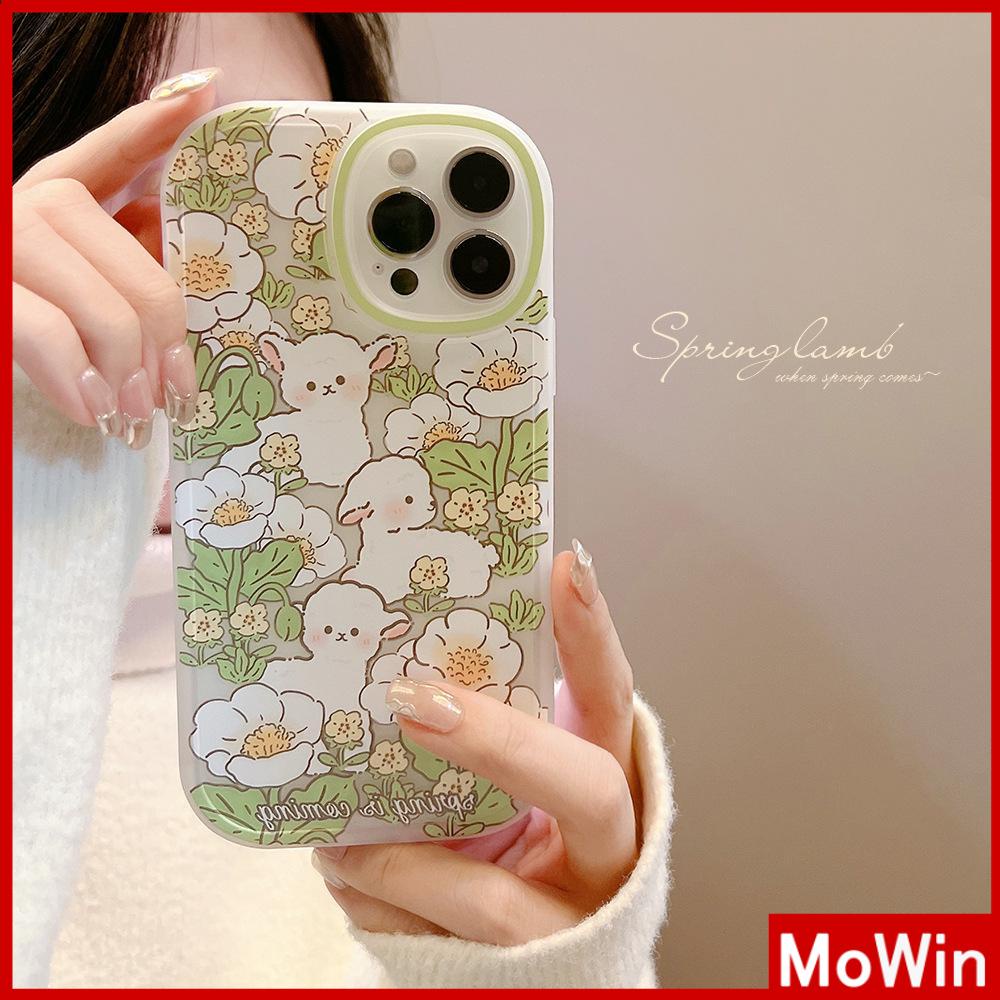 iPhone Case Silicone Soft Case Clear Case TPU Airbag Shockproof Full Coverage Protection Camera Lamb Flower For iPhone 13 Pro Max iPhone 12 Pro Max iPhone 11 iPhone 7 Plus