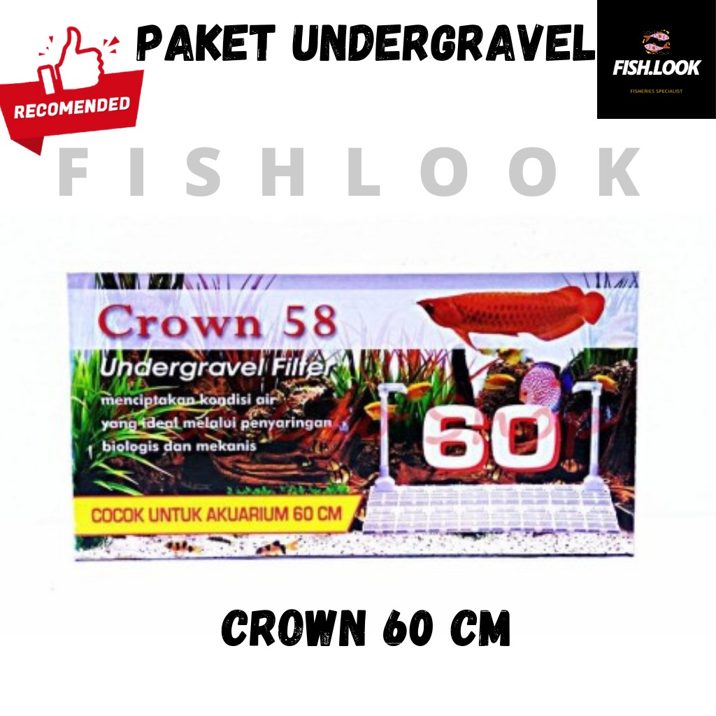 PAKET Undergravel CROWN 58 DAN KAPAS DAKRON UGF Gravel FILTER AQUARIUM Ug 6UGF 60 Aquascape Akuarium