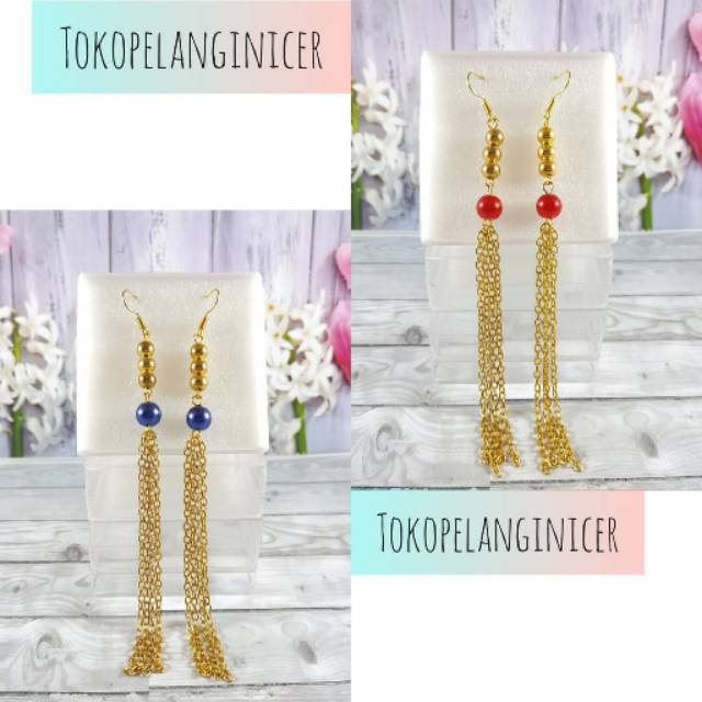 Anting Hijab Fashion Aksesoris wanita muslim handmade  anting Rantai   By Tokopelanginicer