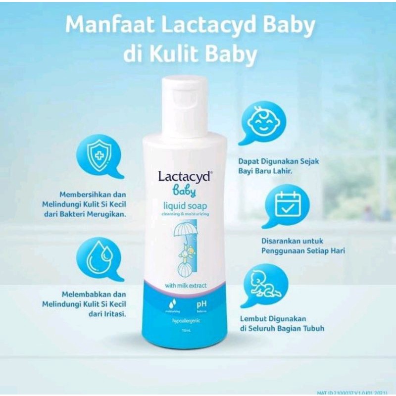 Lactacyd sabun bayi 60 ml/ liquid baby soap hair &amp; wash 60ml