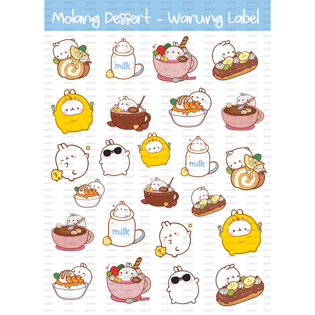 

Sticker molang dessert - sticker molang - sticker lucu - bullet jurnal - sticker deco