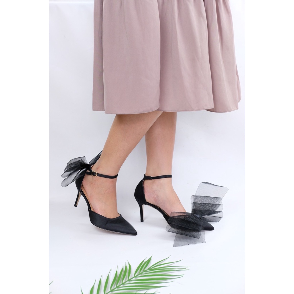 [7.7 Boombastis Sale⚡] - SEPATU WANITA PITA BESAR JCS003 JC SATIN PUMPS HEEL PREMIUM IMPORT