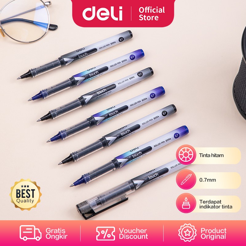 

Deli Roller Pen / Pulpen Roller Hitam 0.7mm EQ20420