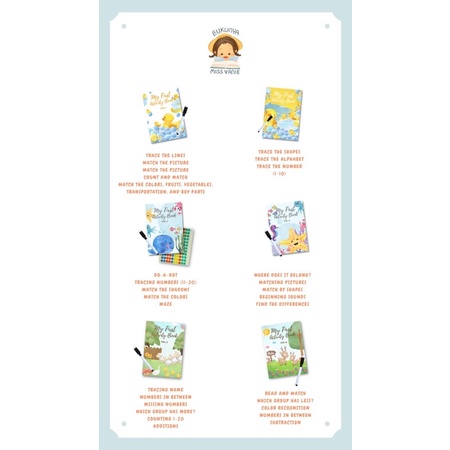 My First Activity Book Wipe &amp; Clean Bukunya Miss Vanie Edukasi Anak Buku Belajar Anak Extra Spidol