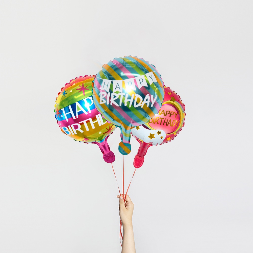 Balon Foil Tulisan Happy Birthday Warna-Warni Ukuran 10 Inci Untuk Dekorasi Natal   Balon Helium Udara Untuk Dekorasi Rumah  Perlengkapan Pesta Ulang Tahun / Pernikahan / Natal