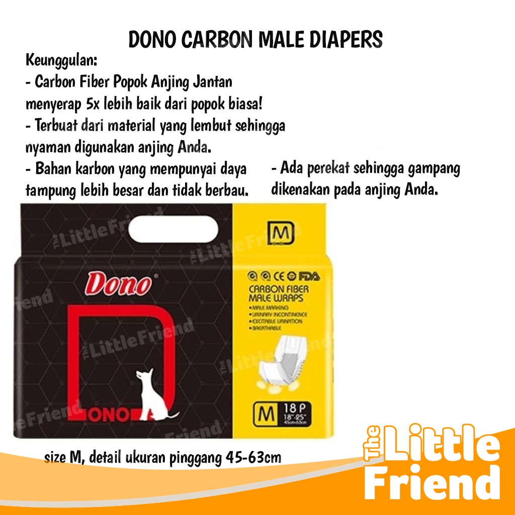 Diapers Male Popok  Anjing DONO KARBON per PACK GROSIR Lebih Murah