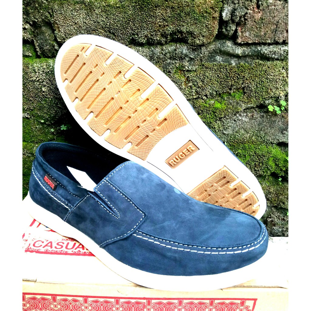 MANDIENS ’s - Sepatu Casual Slip On Pria RUG.2 - Black Blue