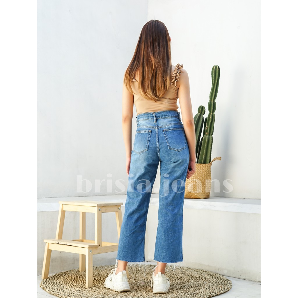 BRISIA JEANS - LEE-HI HW Boyfriend Ripped Size 27-32 / Celana Highwaist Jeans