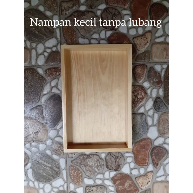 Baki Kayu / Nampan Kayu Pinus 28x18 cm Tanpa Lubang