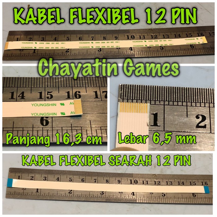 Kabel Flexibel 12 Pin Halus Searah 16cm