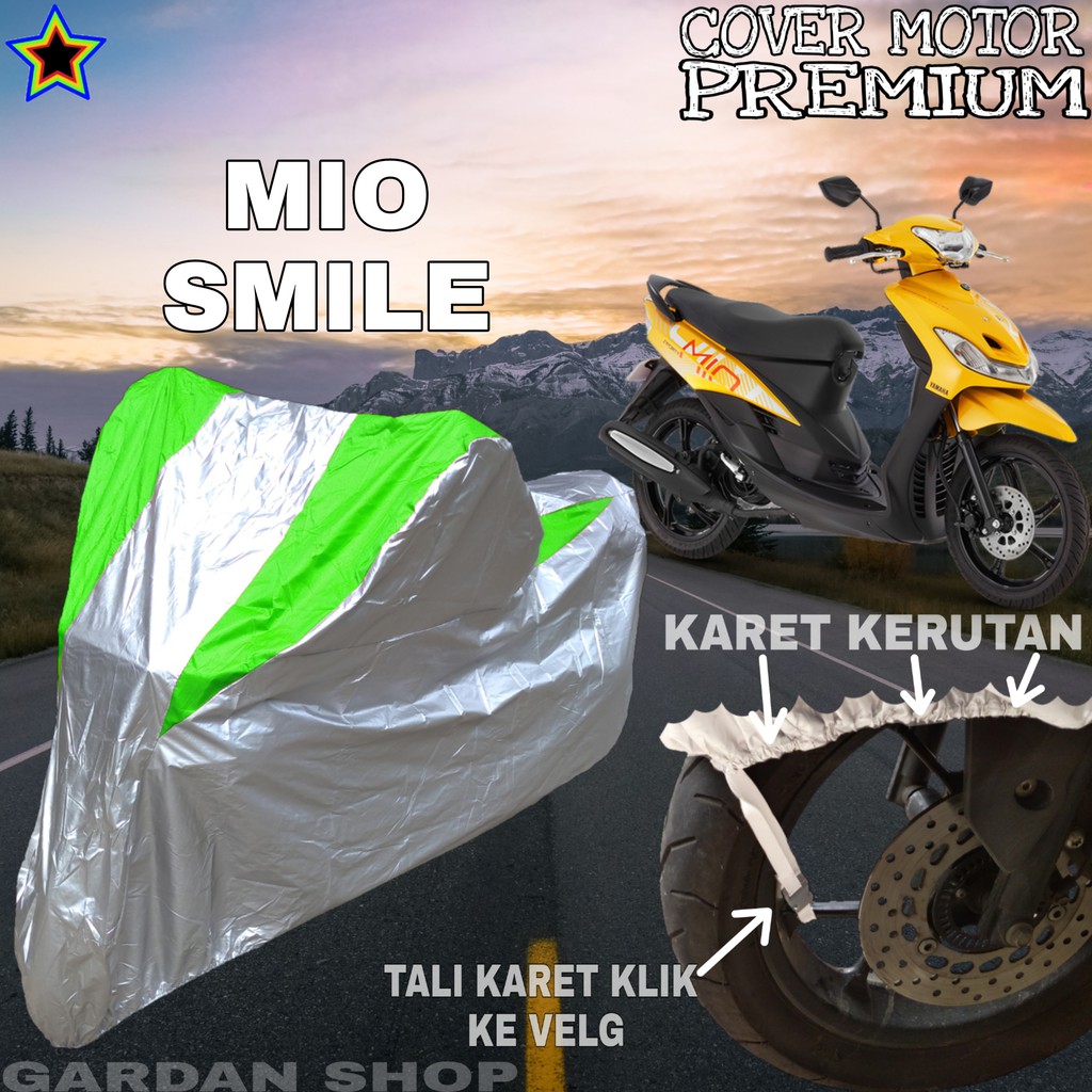 Sarung Motor MIO SMILE Silver HIJAU Body Cover Penutup Pelindung Motor Mio PREMIUM