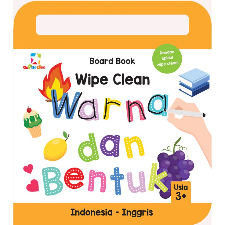 Opredo Board Book Wipe Clean: Warna & Bentuk