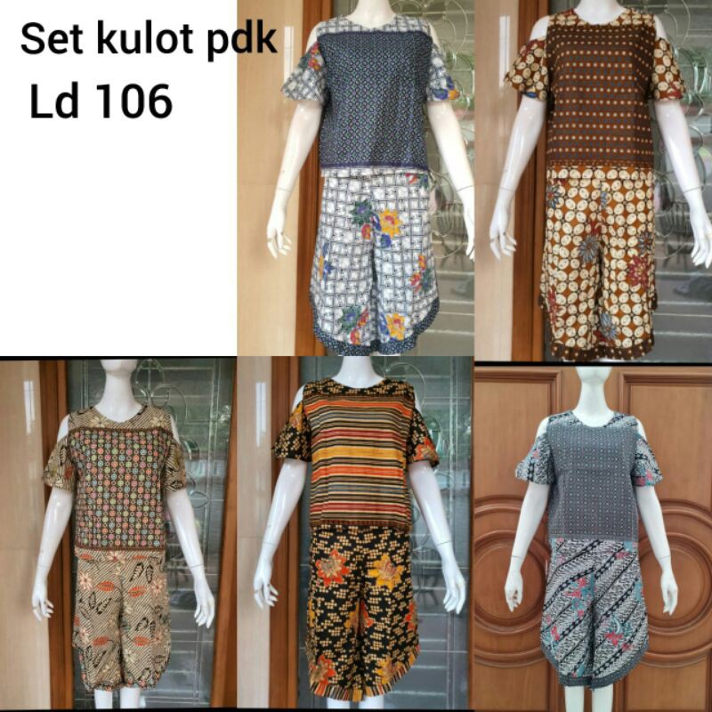 Set Kulot Pendek Batik Cantik Setelan Fashion Wanita Modern Oneset