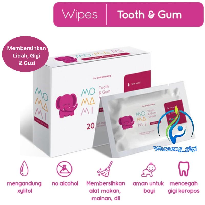 Momami Baby Tooth &amp; Gum Wipes Tisu Basah Pembersih Perawatan Gigi Lidah Bayi