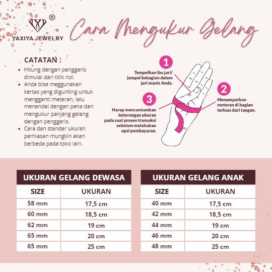 Yaxiya Gelang Wanita Jedar Perhiasan Lapis Emas 18k 289-4