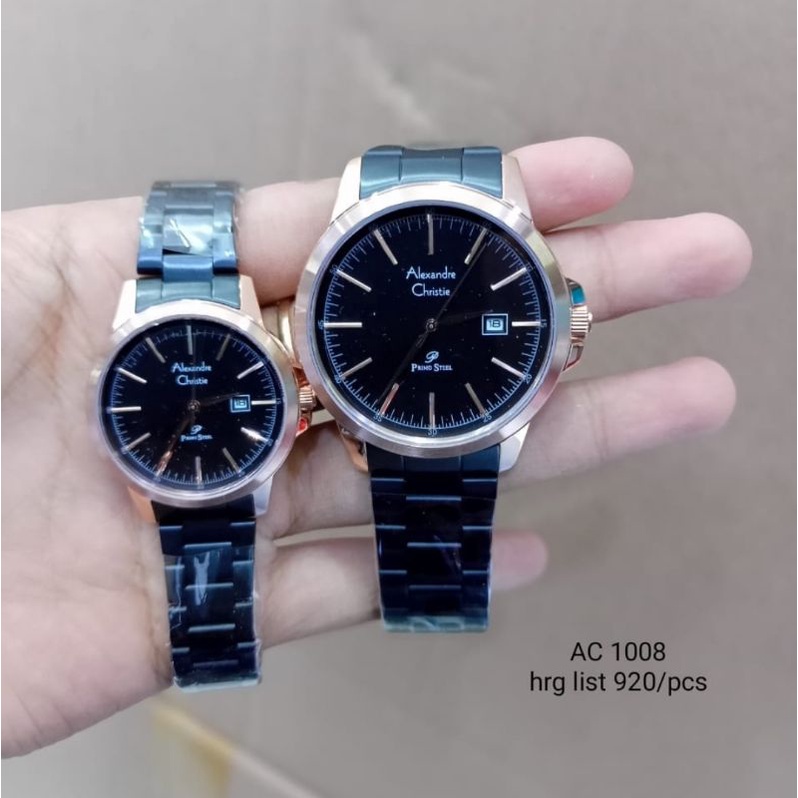 JAM TANGAN ALEXANDRE CHRISTIE COUPLE 1008 PRIMOSTEEL | AC1008 RANTAI SEPASANG ORIGINAL