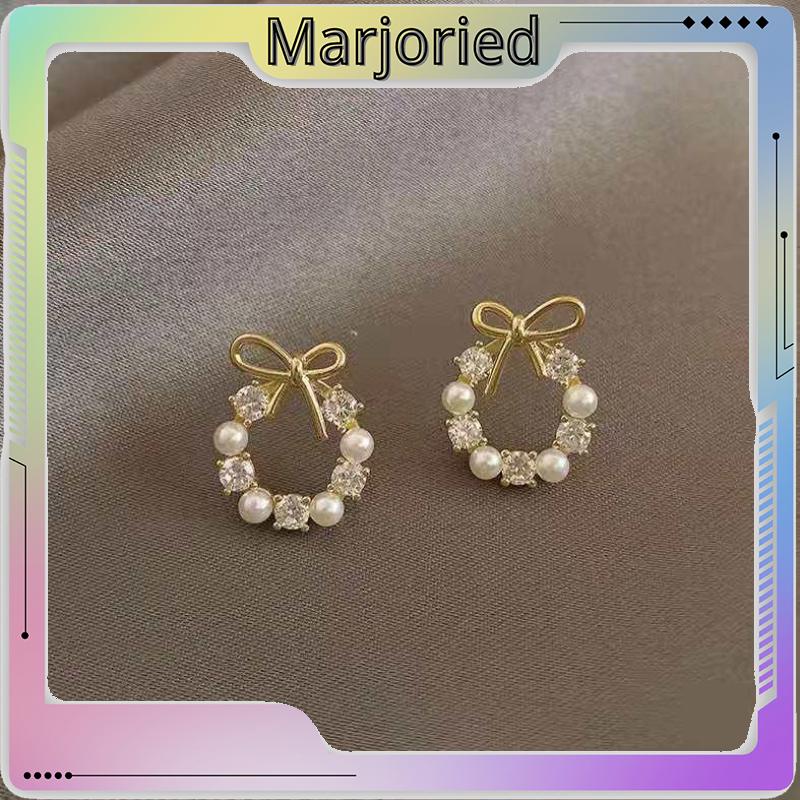 Fashion Korea Sepasang Anting Mutiara Garland Aksesoris Mode-MJD