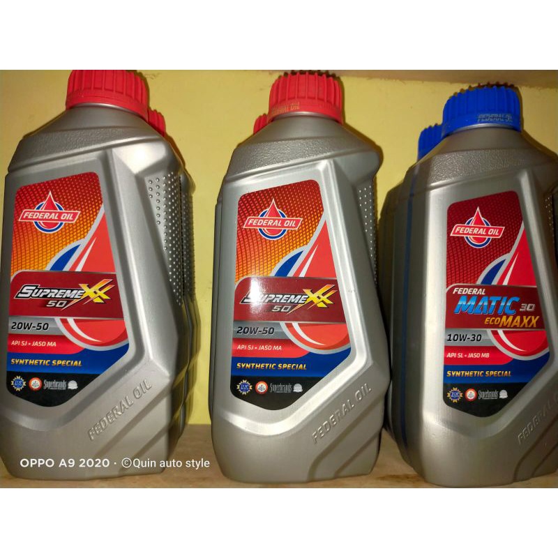 Oli Motor Federal Supreme Xx 50 Sae 20w-50 Api Sj 800ml Oil Mesin Bebek berkualitas