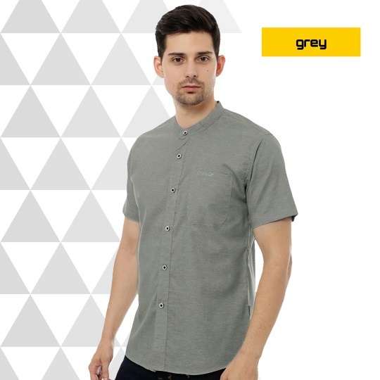 Kemeja Koko Pria Katun Oxford Lengan Pendek Model Basic Polos