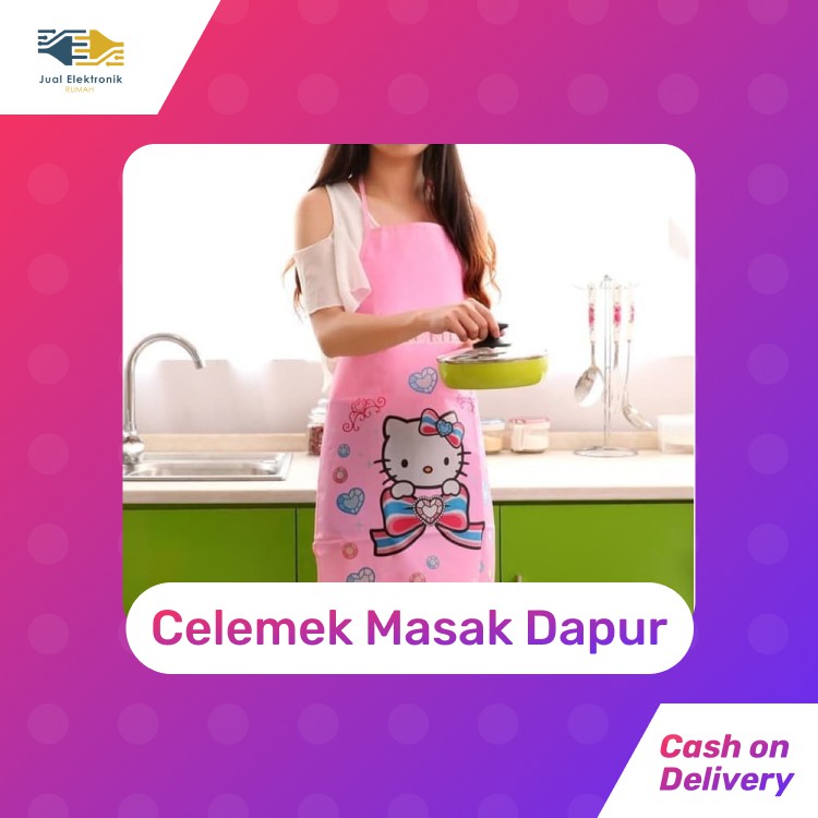 Celemek Masak Dapur Anti Air Minyak Motif Karakter Apron PVC - RANDOM