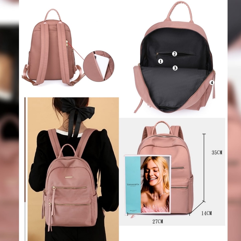 TAS RANSEL WANITA KOREA ANTI AIR PINK SAHAYA TA481P3 BACKPACK CEWEK IMPORT BESAR GENDONG PUNGGUNG SEKOLAH KULIAH KERJA BATAM PREMIUM REMAJA KEKINIAN