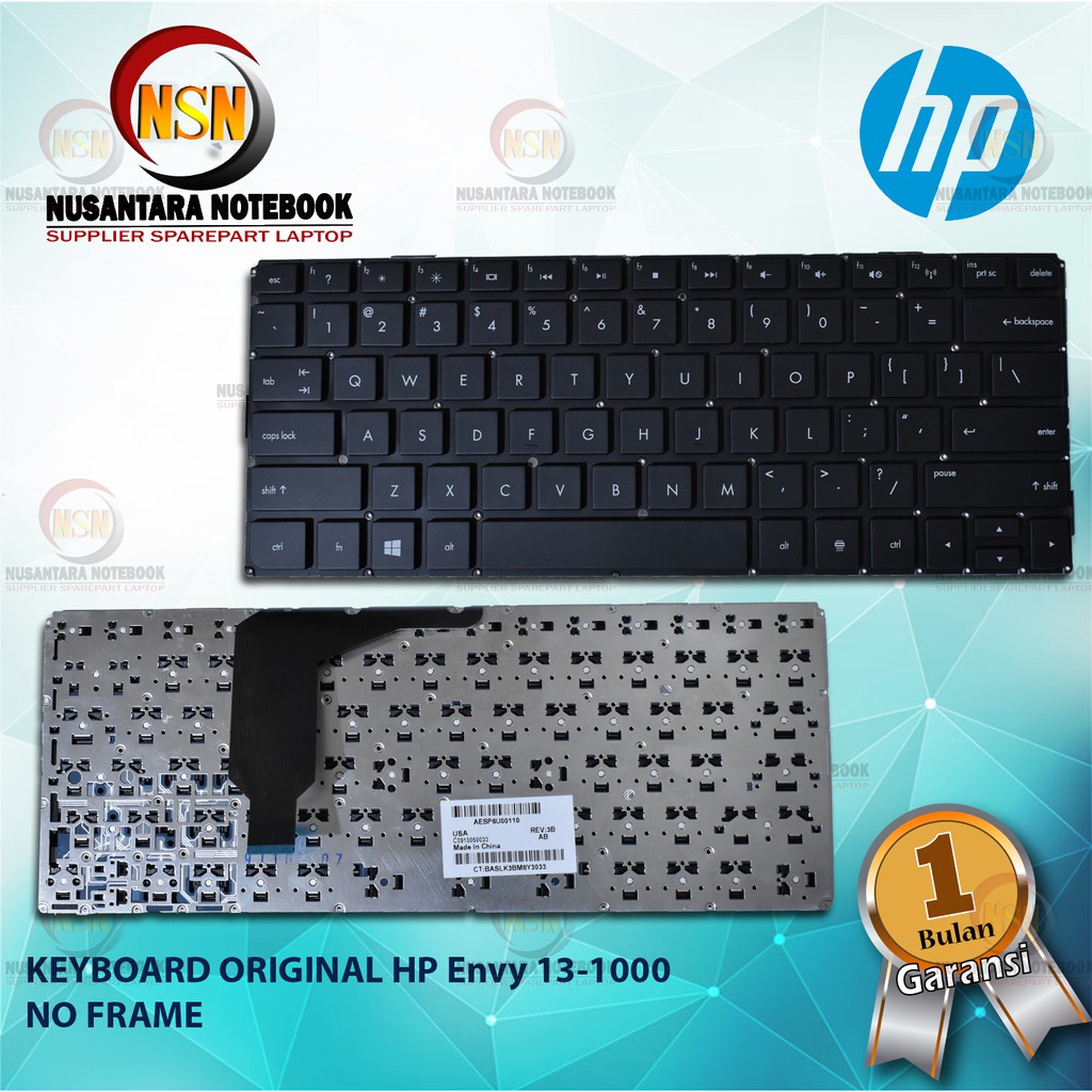 Keyboard Original HP Envy 13-1000 Series No Frame