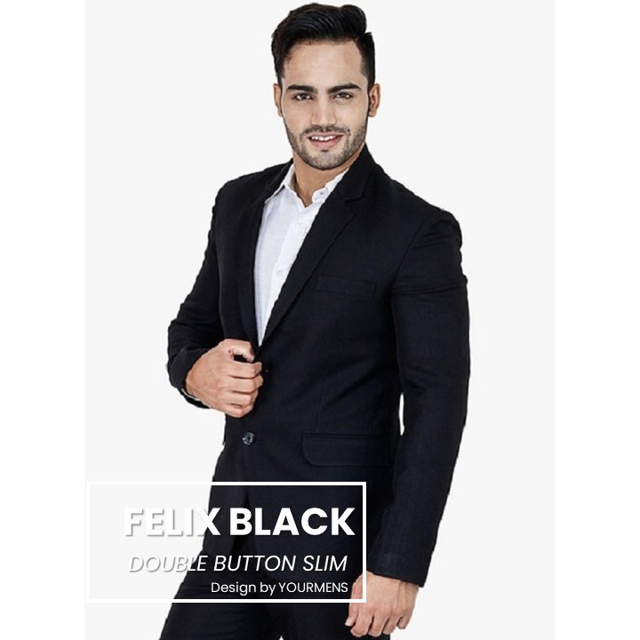 JAS NIKAH RESMI WARNA HITAM FELIX CASUAL BLACK NIKAYU BAHAN HIGH TWIST