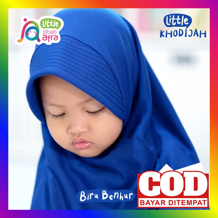 Hijab Instan Anak Perempuan Sekolah Tk Sd 2 Tahun Bahan Kaos Adem Premium Warna Biru Benhur Jilbab A