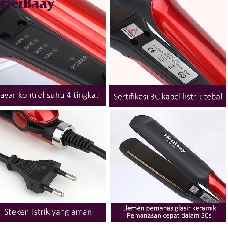 JoysBeauty catok rambut/15s cepat panas/10000W ion negatif / 4 level untuk menyesuaikan/Automatic We