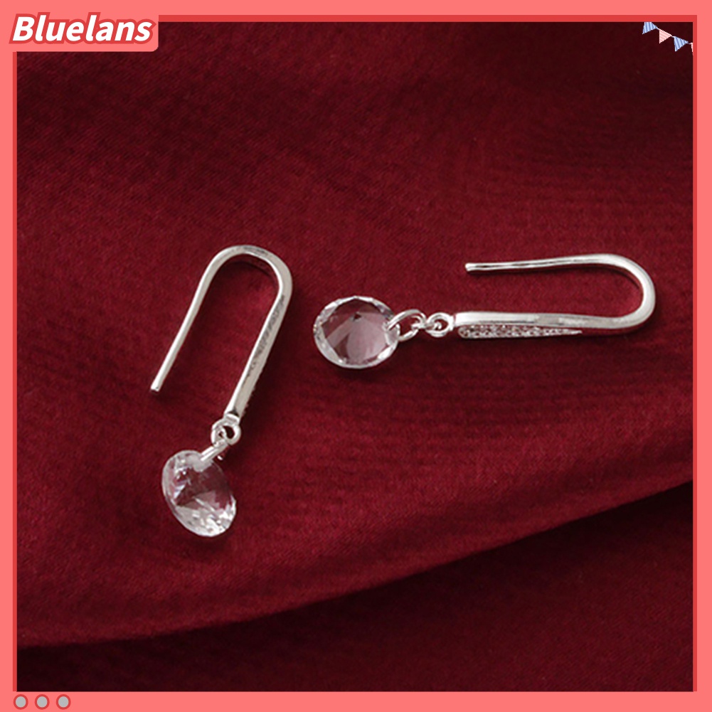 Anting Juntai 925 Sterling Silver Aksen Berlian Imitasi Untuk Wanita