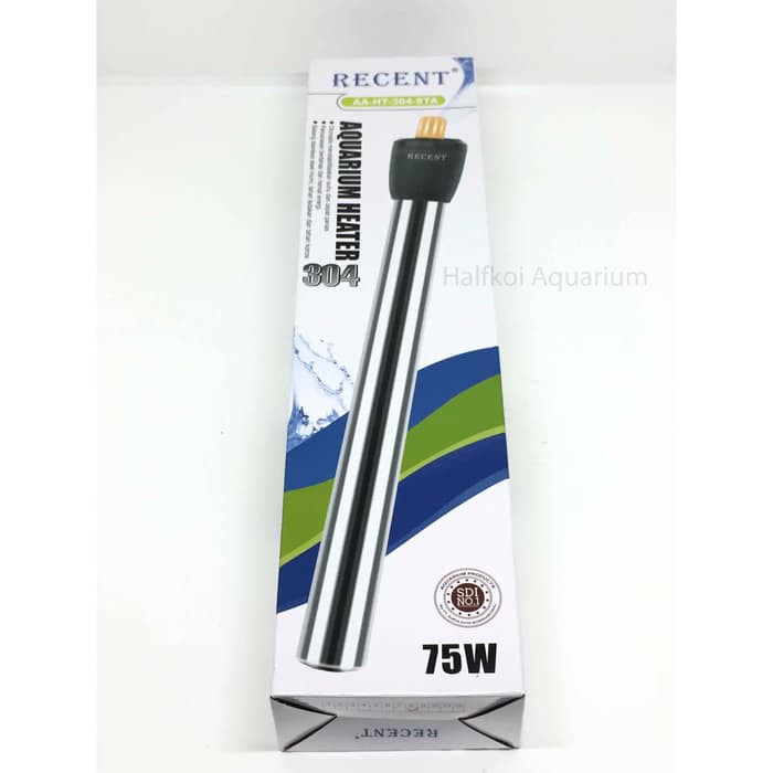 heater pengatur suhu aquarium stainless recent 75 watt 30cm