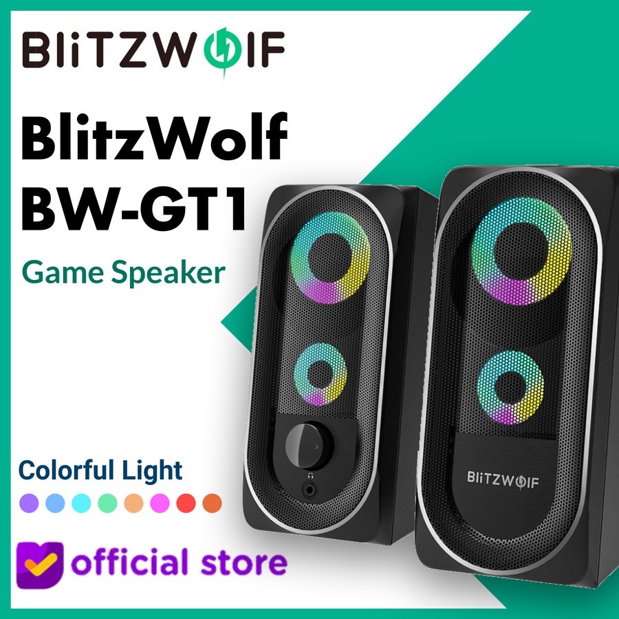 BlitzWolf BW GT1 Game Speaker Gaming Dual Bass RGB Light Stereo Sound