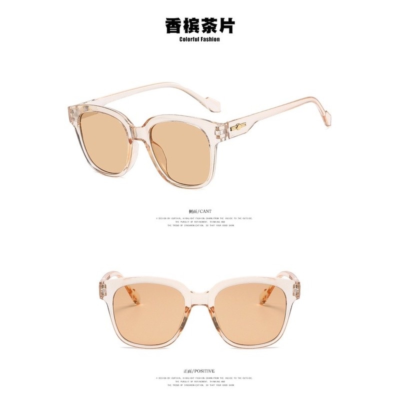 (YUZHU) COD Gaya Busana Korea Kacamata Perlindungan UV untuk Wanita Retro Ocean Color Square Shades untuk Unisex