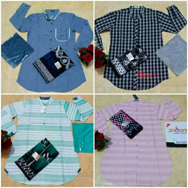 Set Tunik Hara / Set Santri / Paket Hemat Santri / Atasan Santri / Sarung Aqil / Tunik Hara
