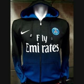 BAJU BOLA / FUTSAL Costum JAKET HOODIE ZIPPER PSG OFFICIAL