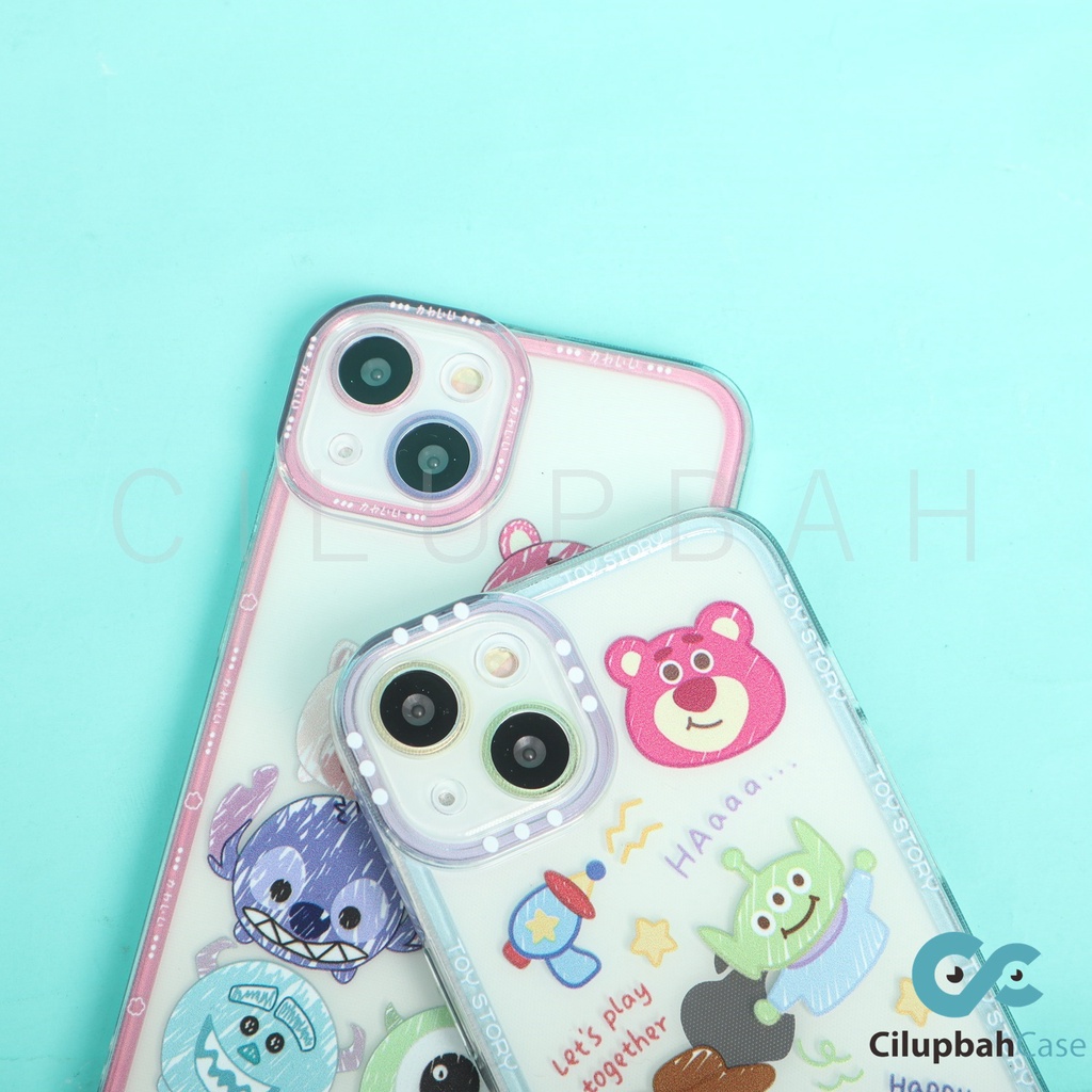 Clear Soft Case Cartoon 2 Motif Tsum Tsum and Toy Story Full Lenscover For iPhone 7 8 SE 7+ 8+ X XR XS 11 12 13 Mini Pro Max