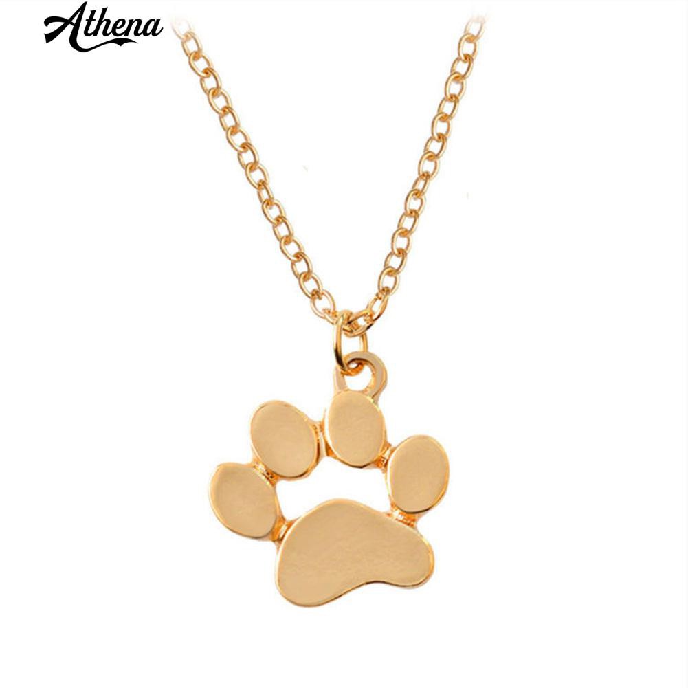Kalung Rantai Liontin Telapak Kaki Anjing Kucing Untuk Wanita