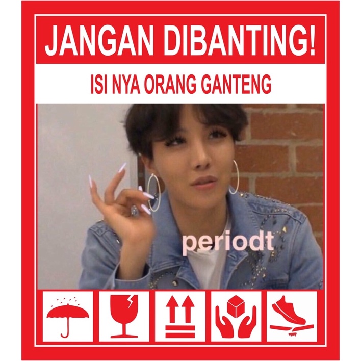 STIKER FRAGILE KPOP LUCU KOREA STIKER JANGAN DIBANTING-E