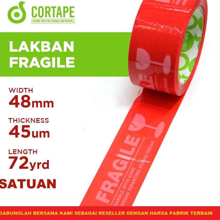 

Terlaris 8f Lakban FRAGILE MURAH 48 mm x 90 yard Satuan WL7