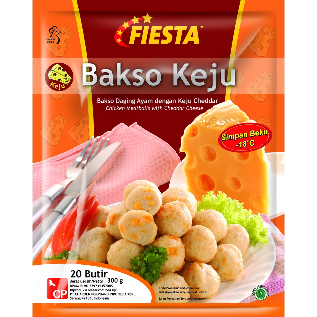 BAKSO KEJU FIESTA 300GR HALAL BASO AYAM CHEDDAR CHEESE CHICKEN BALL