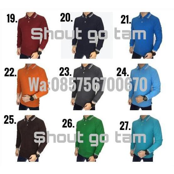 Kaos Lacoste Catton Lengan Panjang//Polo Shirt Polos Top Quality