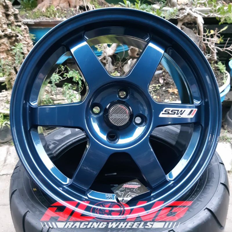 VELG RAYS TE37 OG R16 MAGNESIUM BLUE PCD 4X100- By: SSW ORI THAILAND